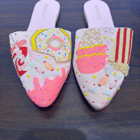 Needledust Pink Candy themed Beaded Flats - Picture 7 of 11